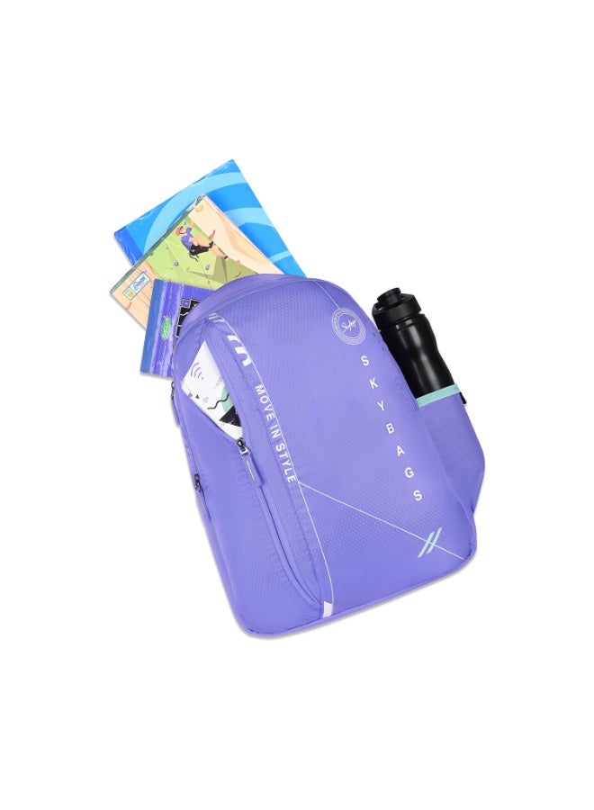 سكاي باجز Skybags Unisex Brat 20L Premium Polyester Adjustable Straps 4 Compartment Backpack (E) Lavender - Image 2
